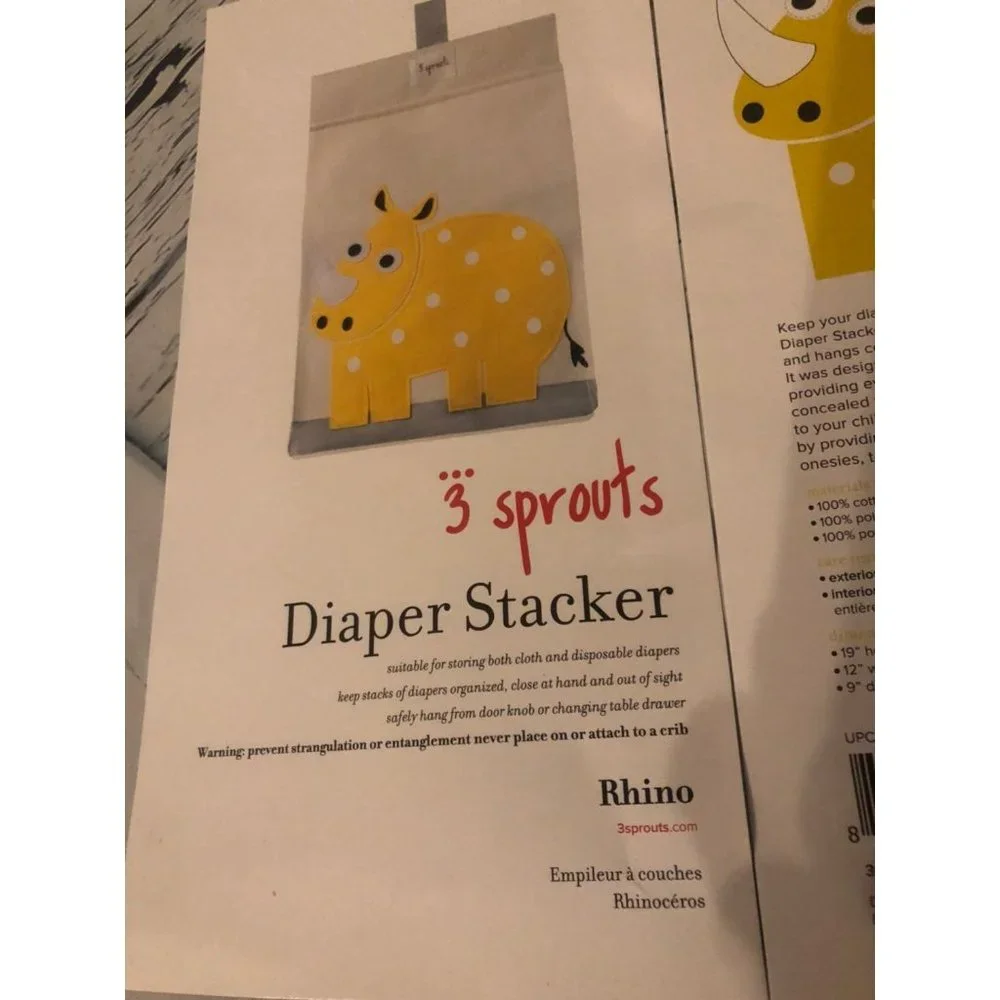 3 spouts diaper caddy yellow rhino